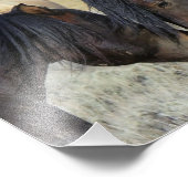 Twee bruine wilde paarden foto afdruk (Hoek)