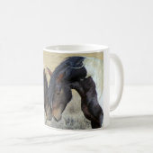 Twee bruine wilde paarden koffiemok (Voorkant rechts)