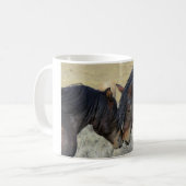 Twee bruine wilde paarden koffiemok (Voorkant links)