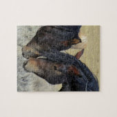 Twee bruine wilde paarden legpuzzel (Horizontaal)