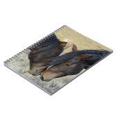 Twee bruine wilde paarden notitieboek (Linkerzijde)