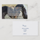 Twee bruine wilde paarden visitekaartje (Voorkant / Achterkant)