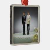 Twee bruinfiguren bovenop de bruiloft metalen ornament (Rechts)