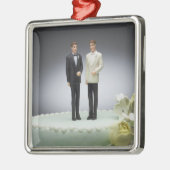 Twee bruinfiguren bovenop de bruiloft metalen ornament (Links)