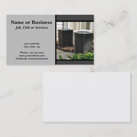 Twee buiten centrale airconditioner units bedrijf visitekaartje (Voorkant / Achterkant)