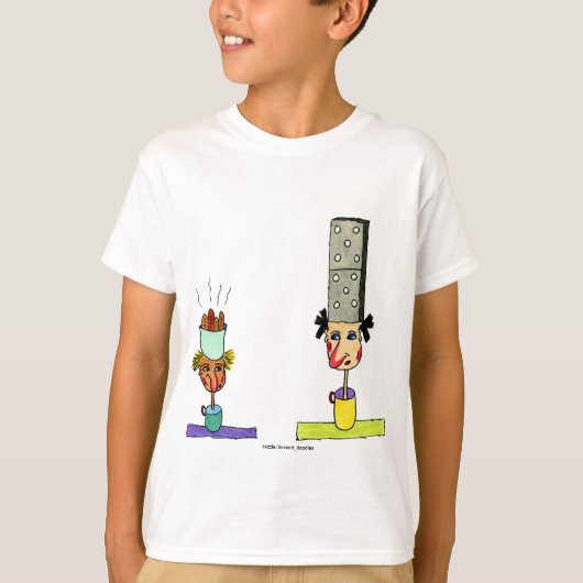 Twee buitengekapte Domino-hoofden T-shirt (Voorkant)