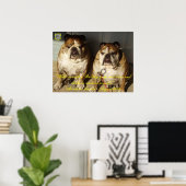 Twee Bulldog 1864 Lincoln Quote Fine Canvas afdruk Poster (Thuiskantoor)
