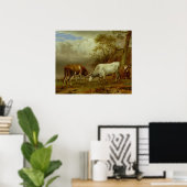 Twee bullen met vergrendelde paarden, 1653 poster (Thuiskantoor)