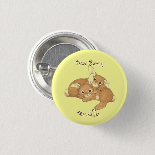 Twee Bunnies Button Pin (Voorkant /achterkant)