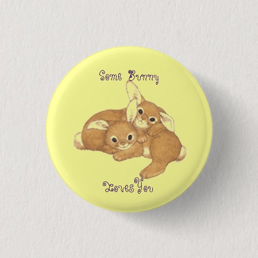Twee Bunnies Button Pin (Voorkant)