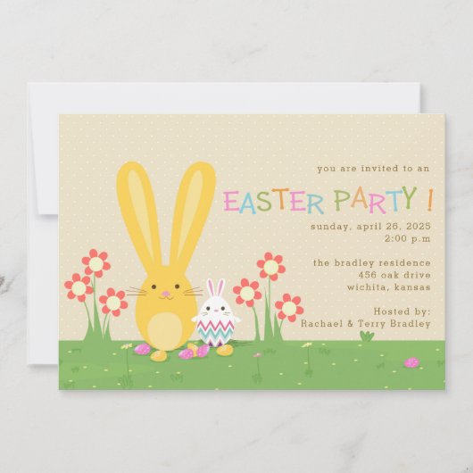 Twee Bunnies Paasfeest Kaart (Voorkant)