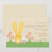 Twee Bunnies Paasfeest Kaart (Voorkant / Achterkant)