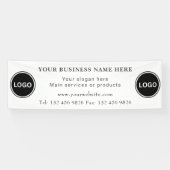 Twee Business Logo Contactgegevens bewerkbaar Spandoek (Horizontaal)