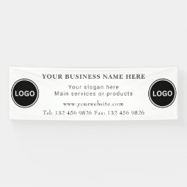 Twee Business Logo Contactgegevens bewerkbaar Spandoek