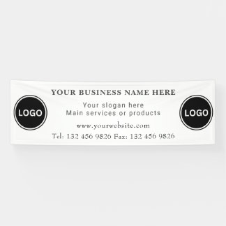 Twee Business Logo Contactgegevens bewerkbaar Spandoek