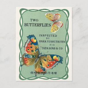 Twee Butterflies  Japans zijderoute Briefkaart