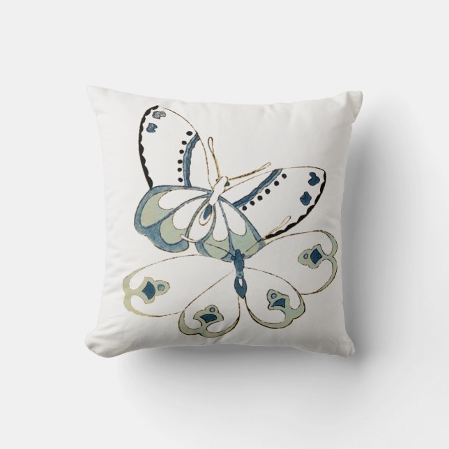 Twee Butterflies Kussen (Voorkant)