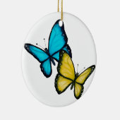 Twee Butterflies: Tekening van kleurenpotlood, rea Keramisch Ornament (Rechts)