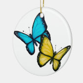 Twee Butterflies: Tekening van kleurenpotlood, rea Keramisch Ornament (Links)