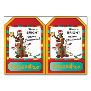 Twee cadeau-Labels - Cartoon rendier en muis Kaart