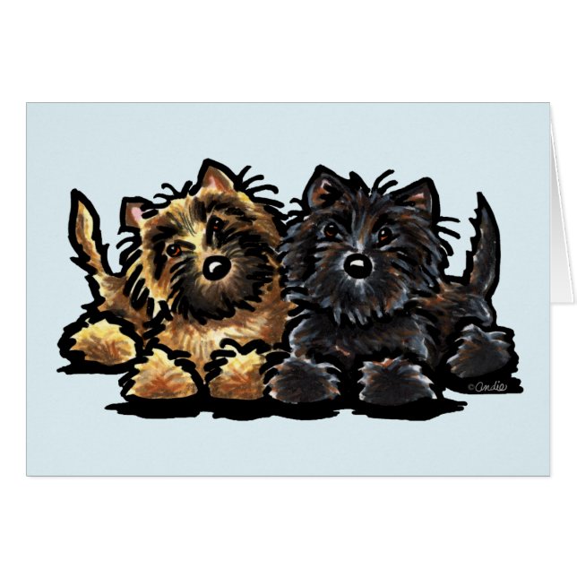 Twee Cairn Terriers (Voorkant Horizontaal)