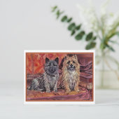 Twee Cairn Terriers Briefkaart (Staand voorkant)