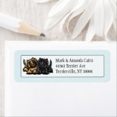 Twee Cairn Terriers Etiket (Insitu)