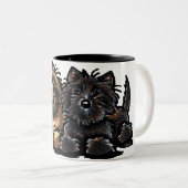 Twee Cairn Terriers Tweekleurige Koffiemok (Voorkant rechts)