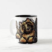Twee Cairn Terriers Tweekleurige Koffiemok (Voorkant links)