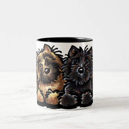 Twee Cairn Terriers Tweekleurige Koffiemok (Center)