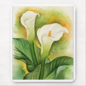 Twee Cala Lilies Waterverf Art - Multi Muismat (Voorkant)