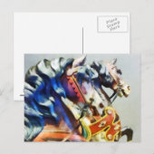 Twee carrouselpaarden briefkaart (Voorkant / Achterkant)