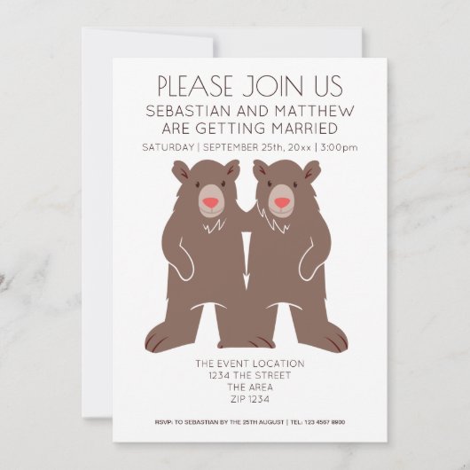 Twee Cartoon-Beer-weddenschap Kaart (Voorkant)