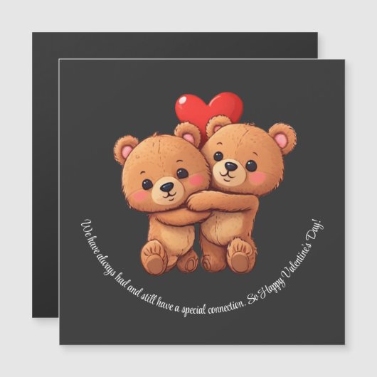 Twee cartoon beren knuffelen. (Voorkant / Achterkant)