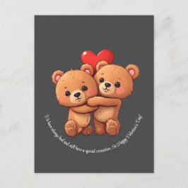 Twee cartoon beren knuffelen. briefkaart