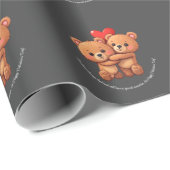 Twee cartoon beren knuffelen. cadeaupapier (Rol Hoek)