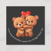 Twee cartoon beren knuffelen. informatiekaartje (Voorkant)