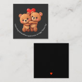 Twee cartoon beren knuffelen. informatiekaartje (Voorkant / Achterkant)