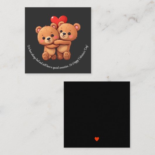 Twee cartoon beren knuffelen. informatiekaartje (Voorkant / Achterkant)