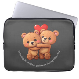 Twee cartoon beren knuffelen. laptop sleeve