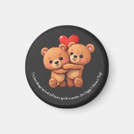 Twee cartoon beren knuffelen. magneet