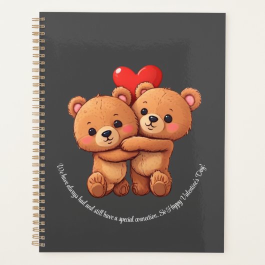 Twee cartoon beren knuffelen. planner (Voorkant)
