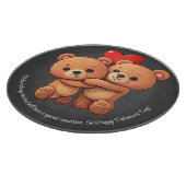 Twee cartoon beren knuffelen. snijplank (Hoek)