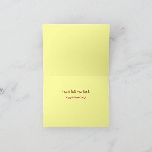 Twee Cartoon Kameleon Valentijnkaart Kaart (Binnen)
