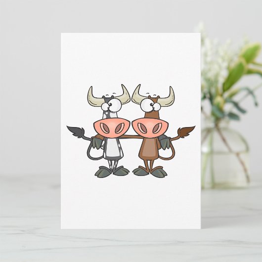 Twee Cartoon Koeien Kaart