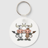 Twee Cartoon Koeien Sleutelhanger (Achterkant)