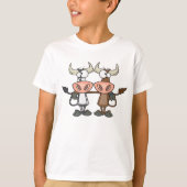 Twee Cartoon Koeien T-shirt (Voorkant)