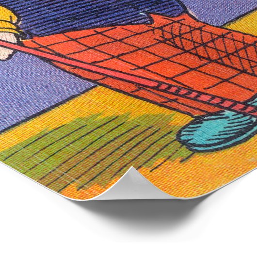 Twee Cartoon Mannen Play Pool, hier is je cue Poster (Hoek)