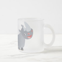 Twee Cartoon neushoorns Frosted Glass Mok