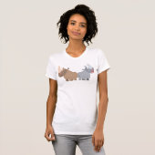 Twee Cartoon neushoorns Vrouwen T-shirt (Voorkant volledig)